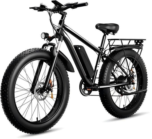 1000W Electric Bike for Adults - 26" Fat Tire eBike, 48V 15Ah, 22mph, Shimano 7-Speed - SYX MOTO