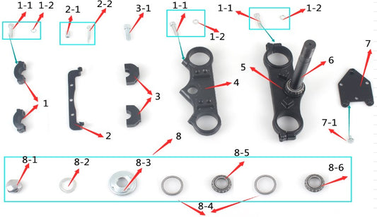 SYX MOTO Whip Trigle Clamp Replacement Parts for Whip 125cc Dirt Bike - SYX MOTO