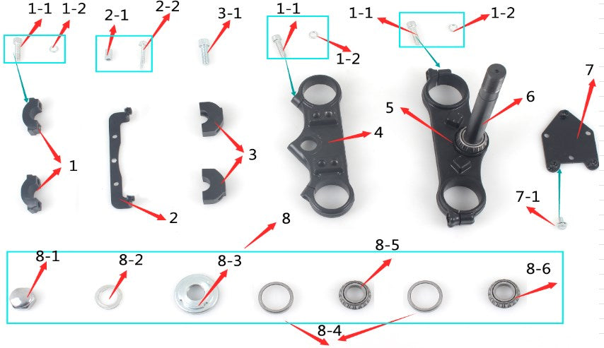 SYX MOTO Whip Trigle Clamp Replacement Parts for Whip 125cc Dirt Bike - SYX MOTO