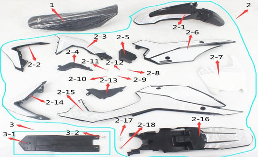 SYX MOTO Whip Plastic Fender Replacement Parts for Whip 125cc Dirt Bike - SYX MOTO