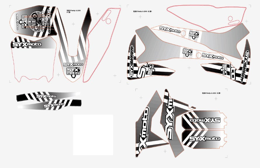 SYX MOTO Whip Graphic Stickers for Whip 125cc Dirt Bike - SYX MOTO