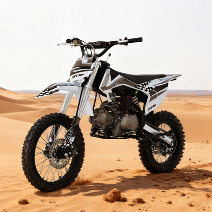K1 125cc Dirt Bike for Teens & Adults, 50 MPH, 123 Mi Range, 4-Speed Manual, Electric Start - SYX MOTO