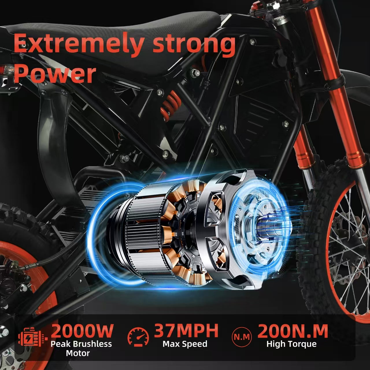 SYX MOTO 3000W Electric Motorcycle for Adults, 36 MPH Top Speed & 37 Mile Range - SYX MOTO