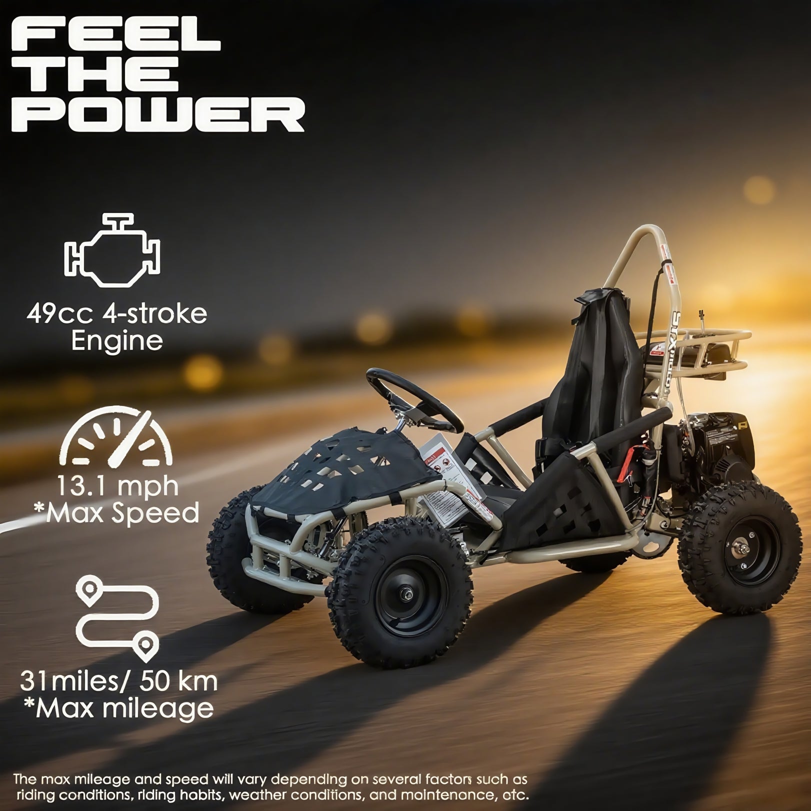 SYX MOTO GK-49A 50cc 4 Stroke Go Kart - SYX MOTO