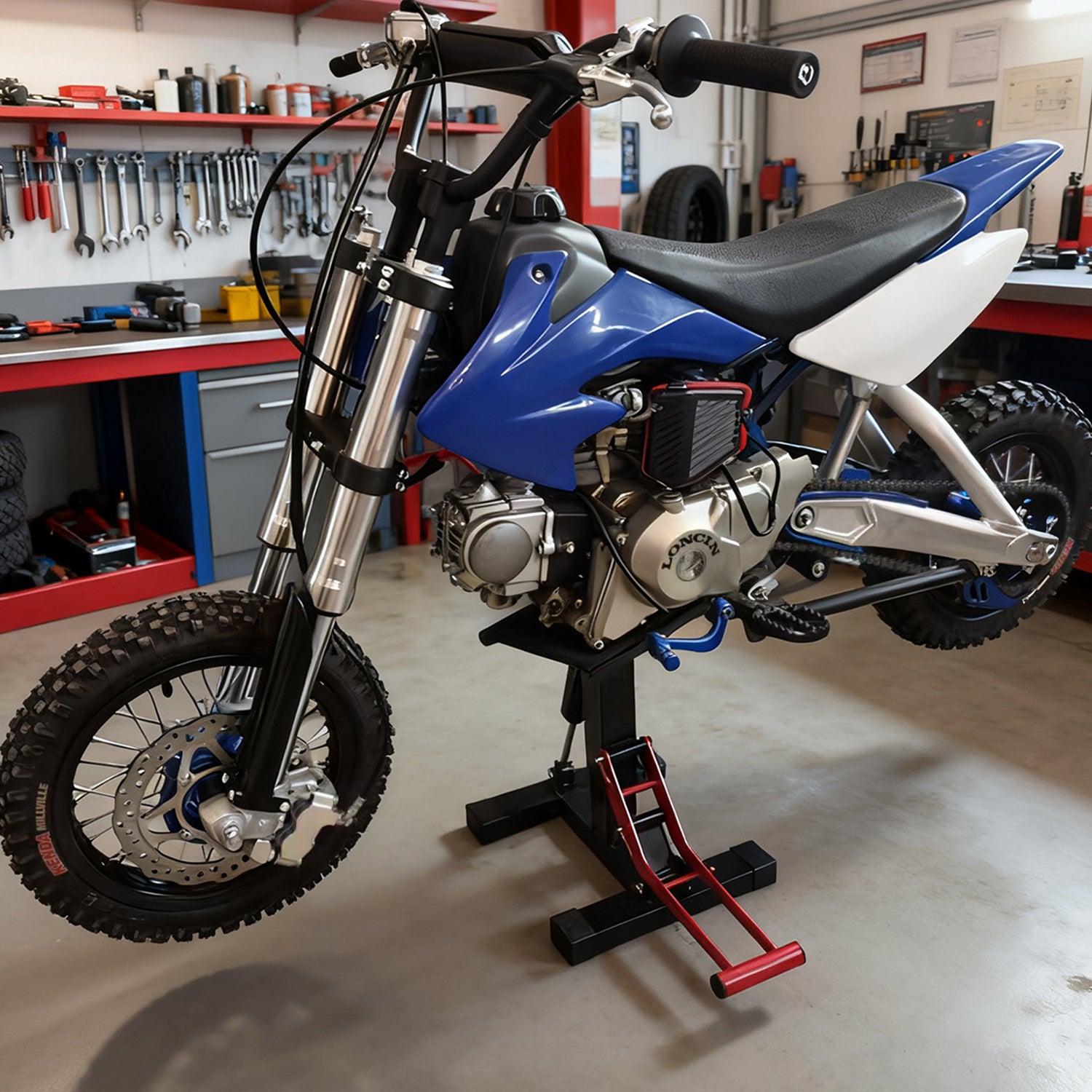 SYX MOTO Motorcycle Lift Stand 440lbs Capacity, 360° Rotating Scissor Lift - SYX MOTO