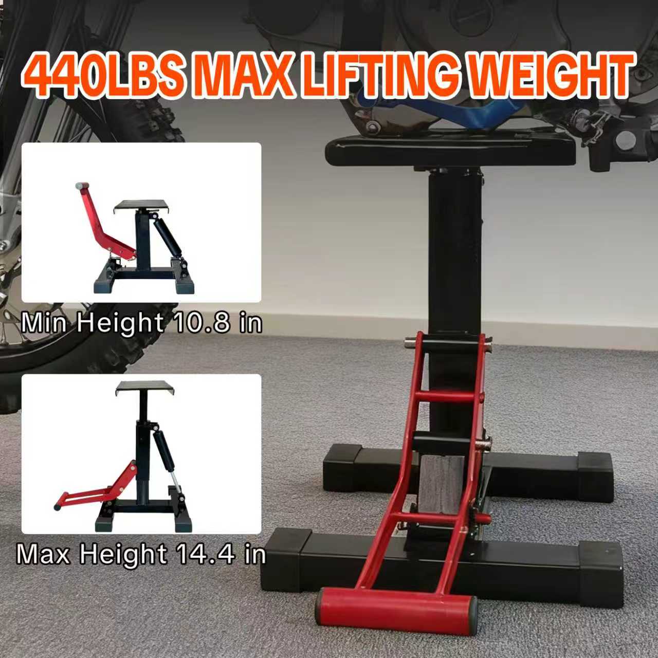 SYX MOTO Motorcycle Lift Stand 440lbs Capacity, 360° Rotating Scissor Lift - SYX MOTO