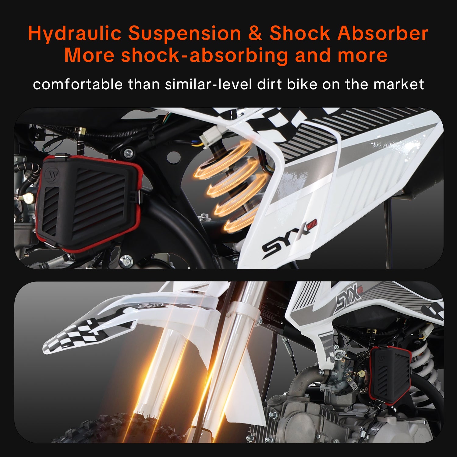 K1 125cc Dirt Bike for Teens & Adults, 50 MPH, 123 Mi Range, 4-Speed Manual, Electric Start - SYX MOTO