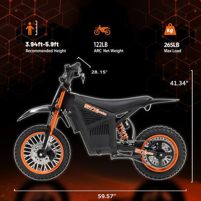 SYX MOTO ARC Electric Dirt Bike 3000W Peak 48V/21AH Off-Road E-Dirt Bike for Teens & Adults - SYX MOTO