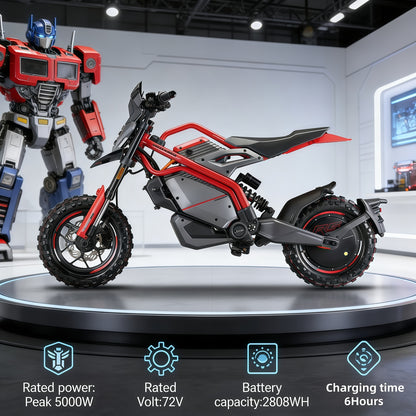 SYX MOTO Electric Dirt Bike for Adults Teens, Peak 5000W Electric Motorcycle, Off-Road EBike with 72V/2808WH Removable Battery,Top Speed 56Mph, 6hours Charge Time, 12'/13'inch Tire(OFF ROAD)) - SYX MOTO
