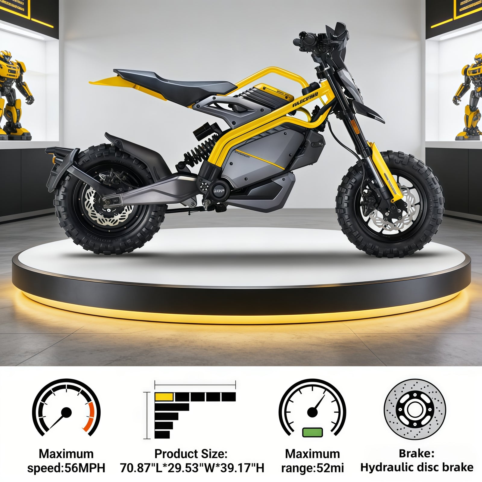 SYX MOTO Electric Dirt Bike for Adults Teens, Peak 5000W Electric Motorcycle, Off-Road EBike with 72V/2808WH Removable Battery,Top Speed 56Mph, 6hours Charge Time, 12'/13'inch Tire(OFF ROAD)) - SYX MOTO