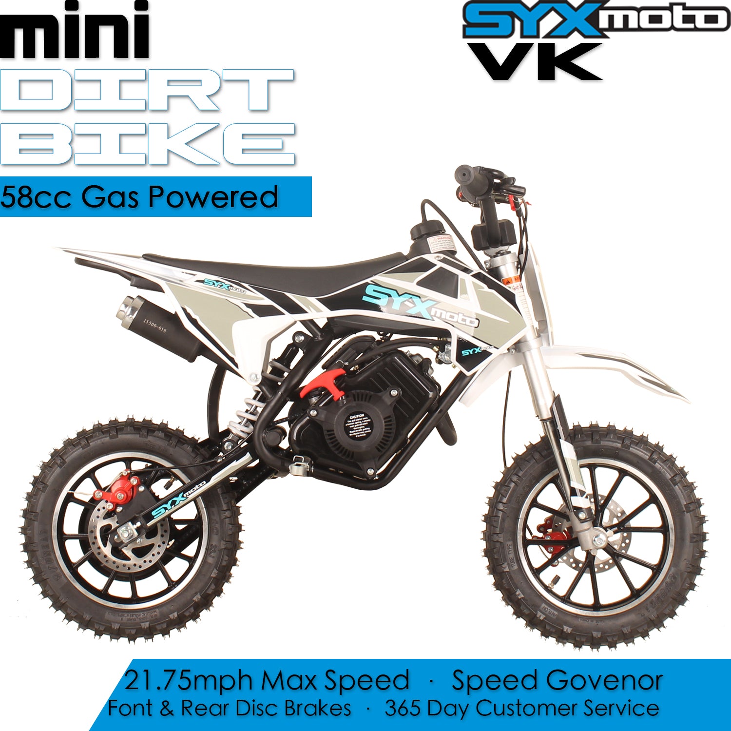 SYX MOTO VK 58cc 4 Stroke Real Motorcycle Engine Pull Start Mini Dirt Bike - SYX MOTO