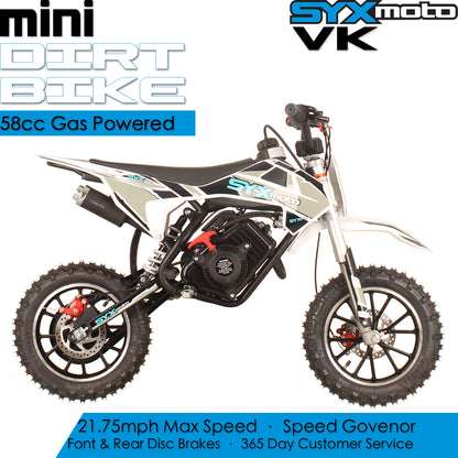 SYX MOTO VK 58cc 4 Stroke Real Motorcycle Engine Pull Start Mini Dirt Bike - SYX MOTO