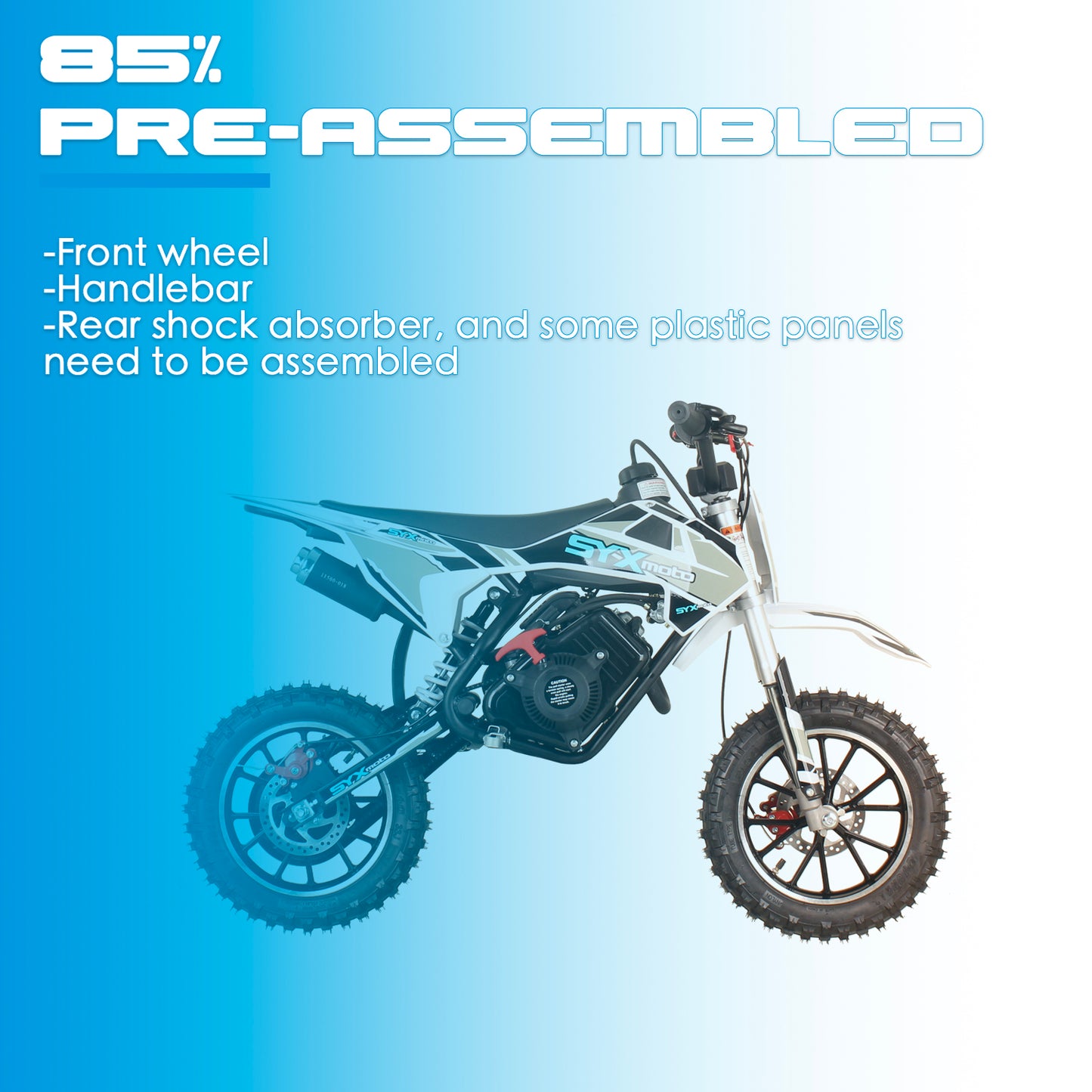 SYX MOTO VK 58cc 4 Stroke Real Motorcycle Engine Pull Start Mini Dirt Bike - SYX MOTO