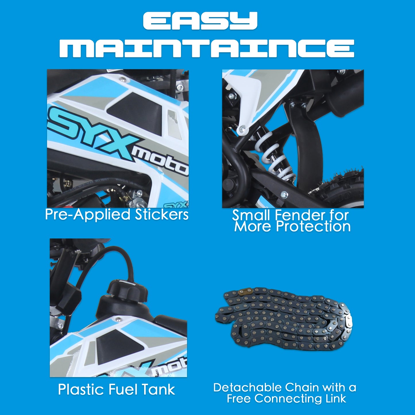 SYX MOTO VK 58cc 4 Stroke Real Motorcycle Engine Pull Start Mini Dirt Bike - SYX MOTO