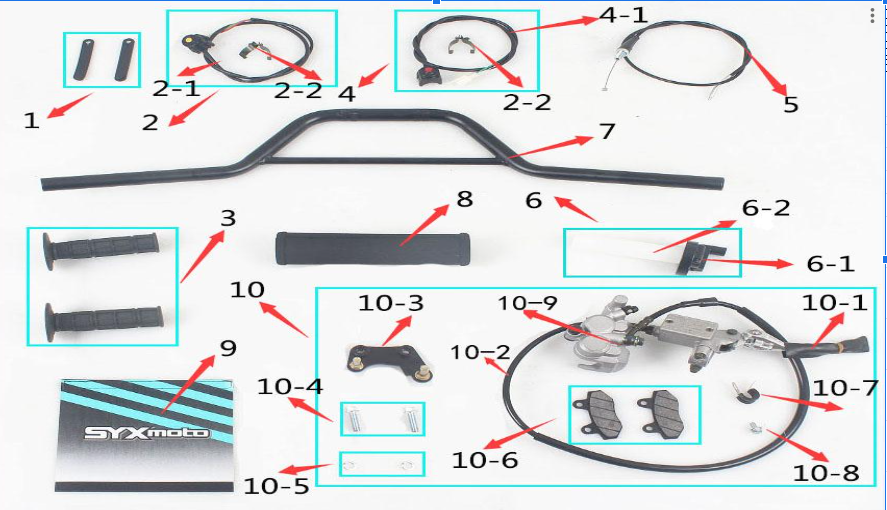 SYX MOTO Steering Handle Assembly Replacement Parts for Roost 125cc Dirt Bike - SYX MOTO