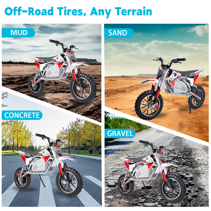 SYX MOTO KBE Electric Dirt Bike, 500W 36V Off Road Ebike, Beginner Kids Mini Motocross - SYX MOTO