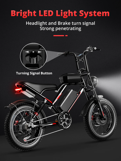 2000W Dual Motor Electric Bike - 32 MPH, 70-Mile Range, All-Terrain eBike - SYX MOTO