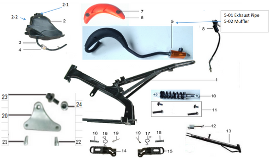 SYX MOTO Holeshot Mini Dirt Bike Parts and Accessories Replacement for Frame - SYX MOTO
