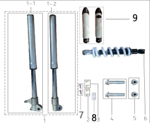 SYX MOTO Front Fork Assy Replacement Parts for VK 58cc Dirt Bike - SYX MOTO