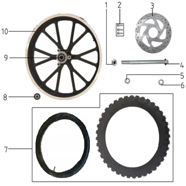 SYX MOTO Front Wheel Replacement Parts for VK 58cc Dirt Bike - SYX MOTO
