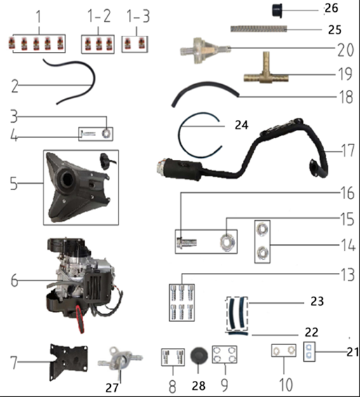 SYX MOTO Engine Replacement Parts For VK 58cc Dirt Bike - SYX MOTO
