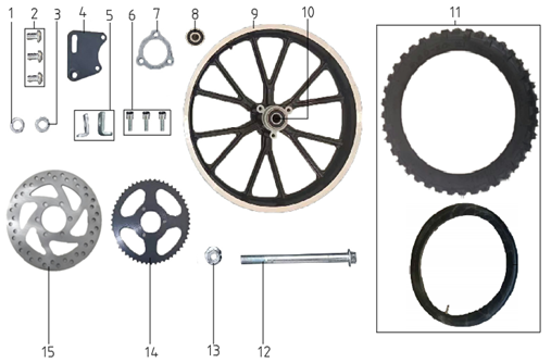 SYX MOTO STEEL REAR SPROCKET SSR T8F/54 for VK 58cc Mini Dirt Bike Parts and Accessories Replacement for Rear Wheel - SYX MOTO